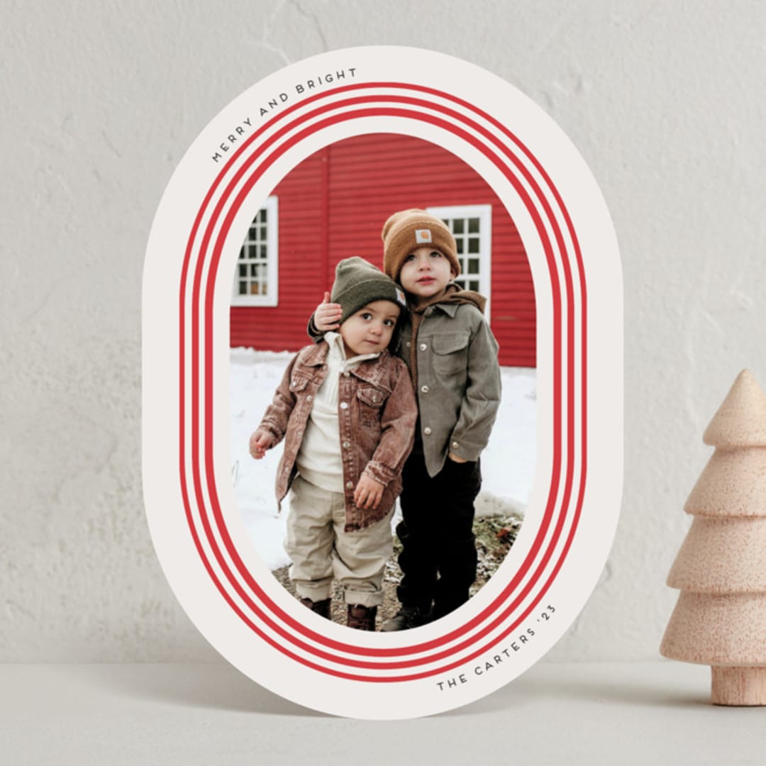 "Candy Cane Lane" - Holiday Cards in Peppermint by Tamara Hilje - Front