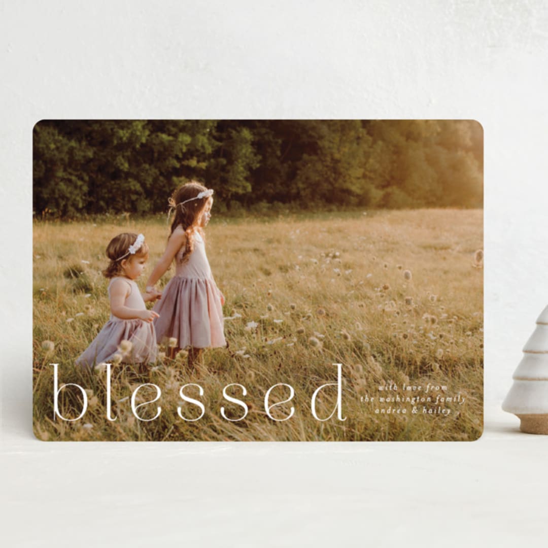 "Beautifully Blessed" - Holiday Cards in Snow by Ashley Iwafuchi - Front