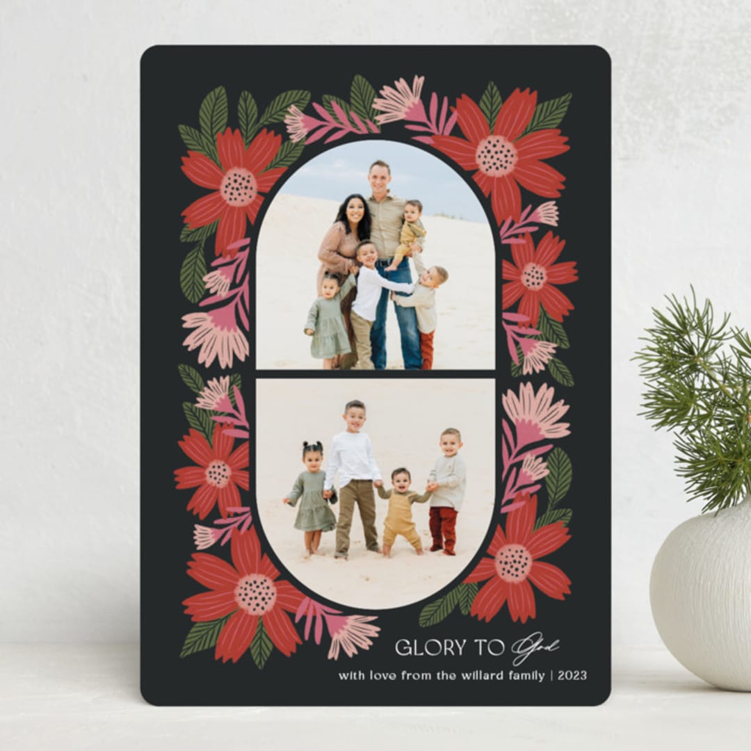 "rejoiceful" - Holiday Cards in Cranberry by Jen Owens - Front