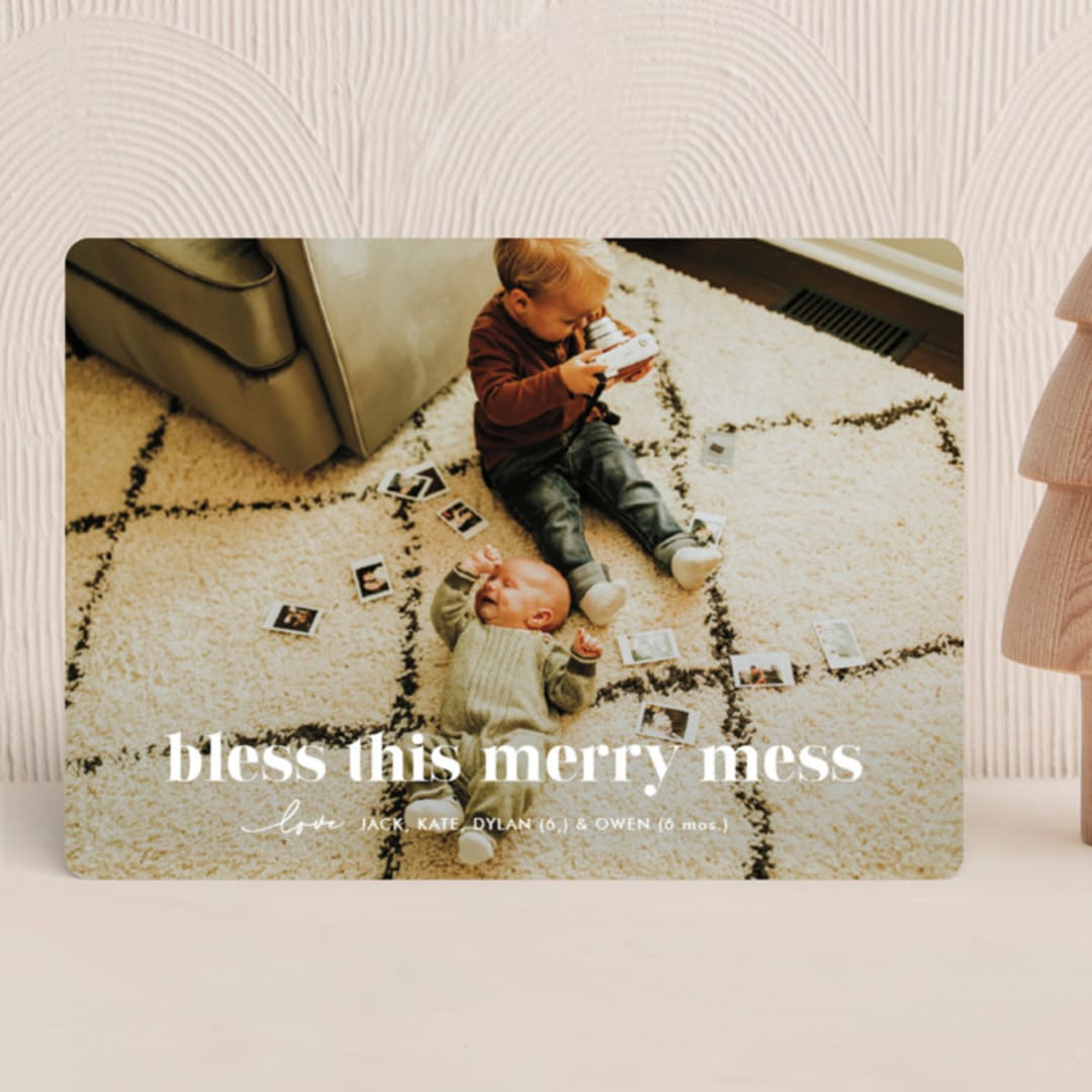 "merry mess" - Holiday Cards in Snow by Sarah Curry - Front