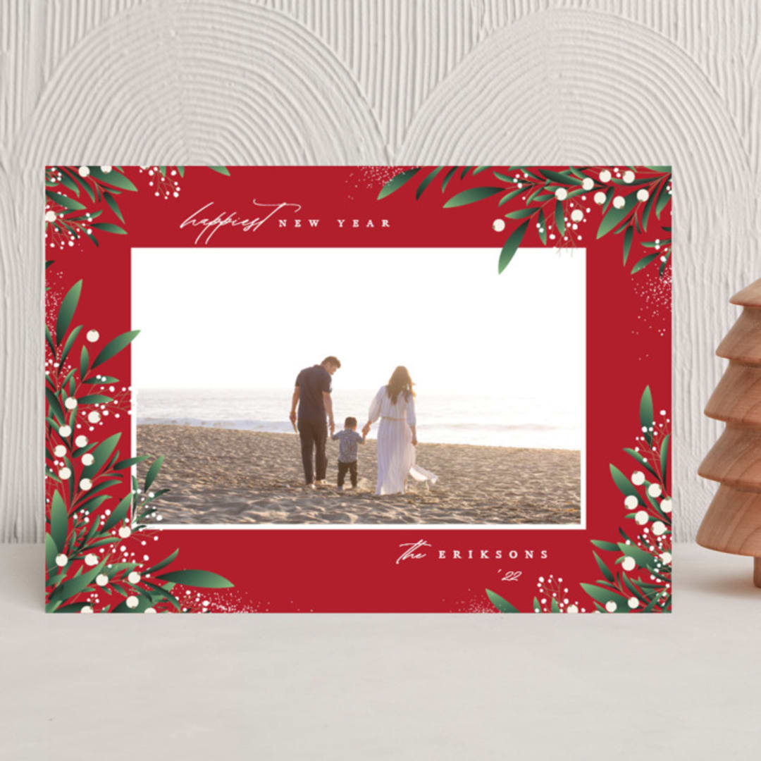 "Enchant" - Holiday Cards in Candy Apple by Jennifer Postorino - Front