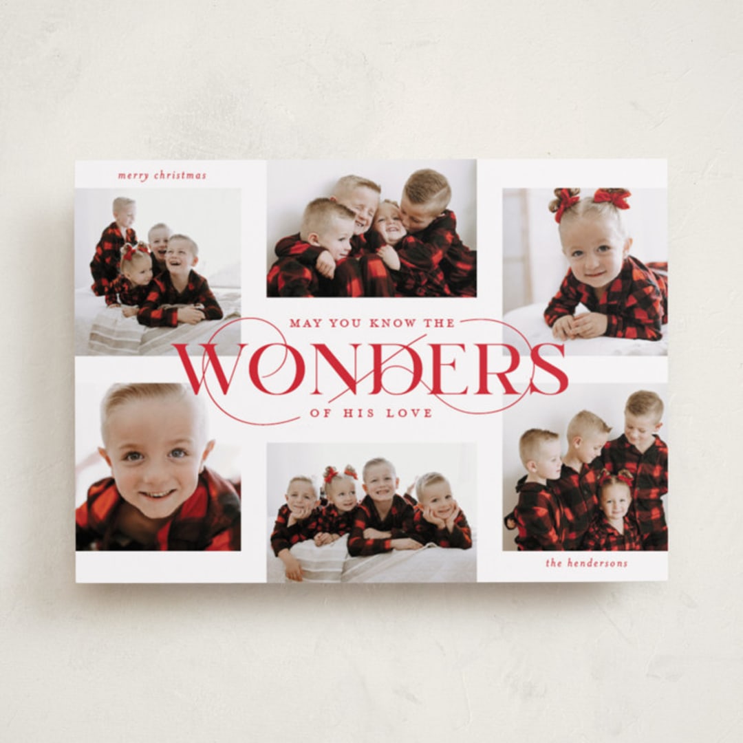 "Glorious Wonders" - Holiday Cards in Ruby by Lauren Chism - Front