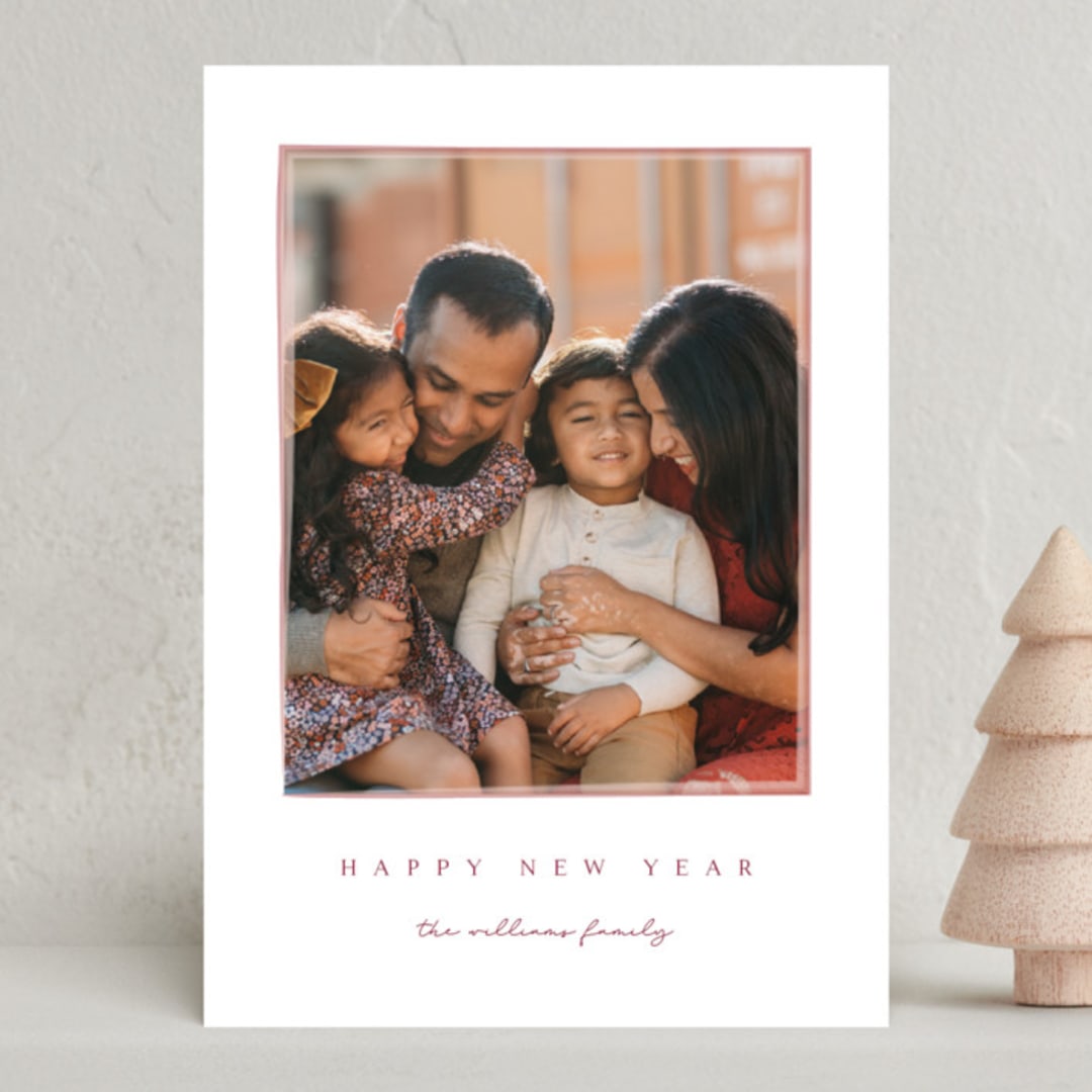 "Family frame" - Holiday Cards in Cranberry by Kasia Labocki - Front