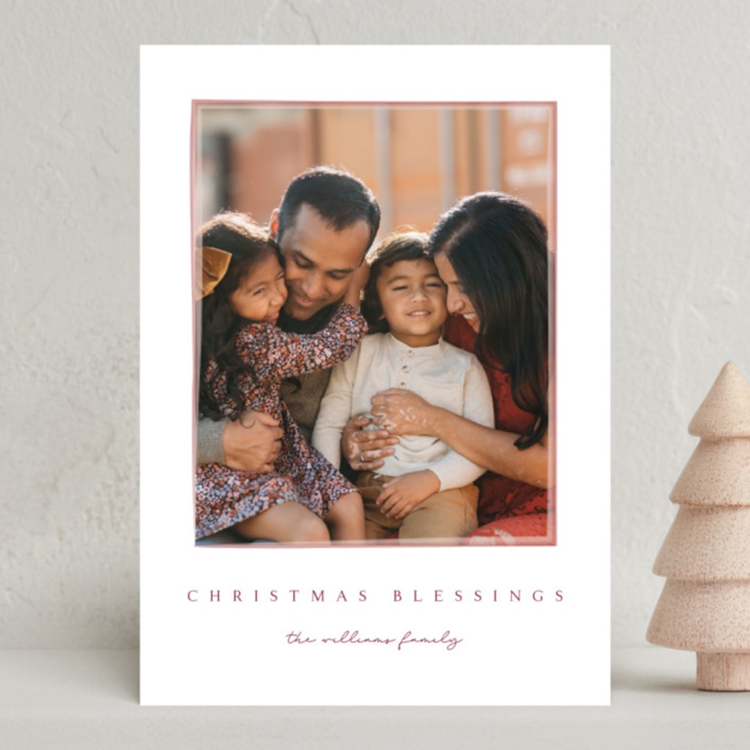 "Family frame" - Holiday Cards in Cranberry by Kasia Labocki - Front