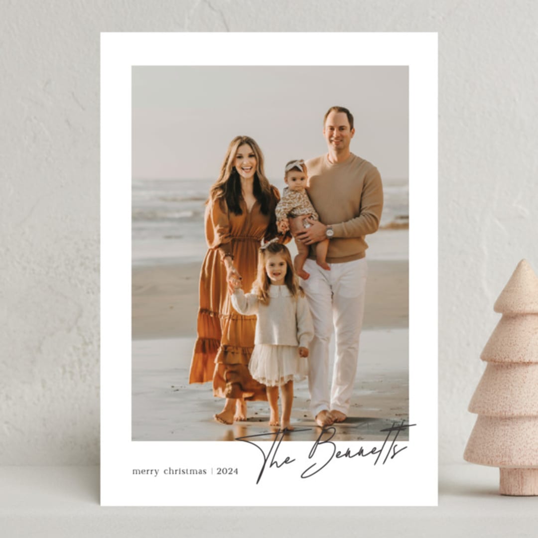 "Moment in Time" - Holiday Cards in Coal by That Girl Press - Front