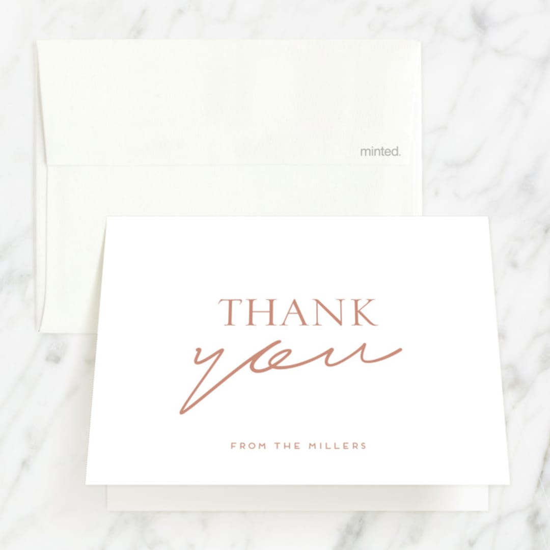 "cross" - Baptism and Christening Thank You Cards in Blush by Morgan Kendall - Front
