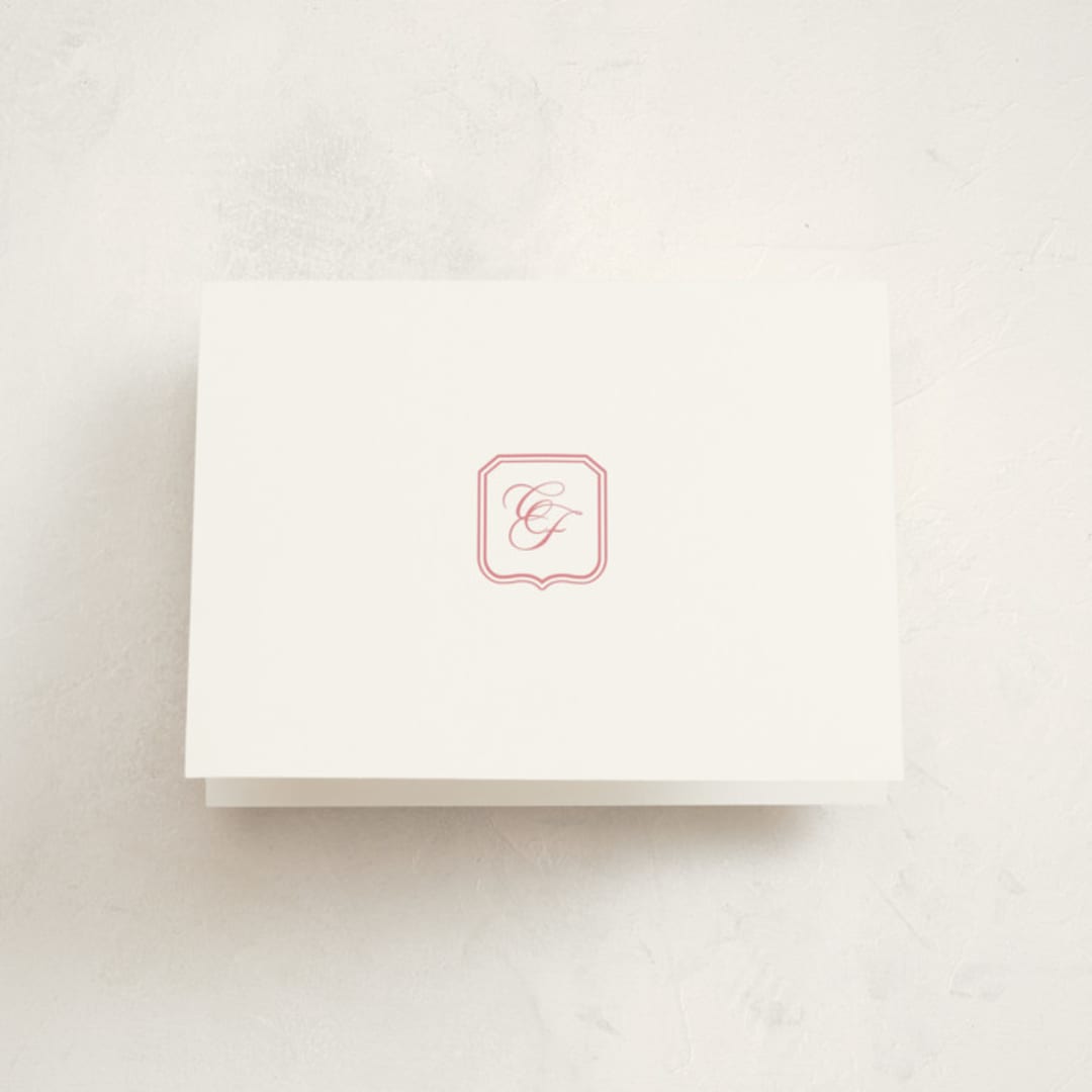 "Bowery" - Baptism and Christening Thank You Cards in Rose by Megan Davis - Front