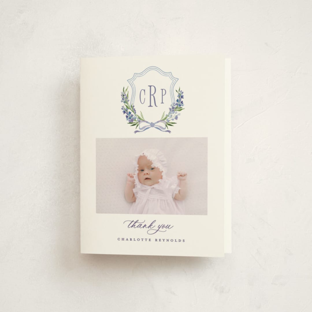 "Lavender" - Baptism and Christening Thank You Cards in Tuscany by Claudia Orengo - Front