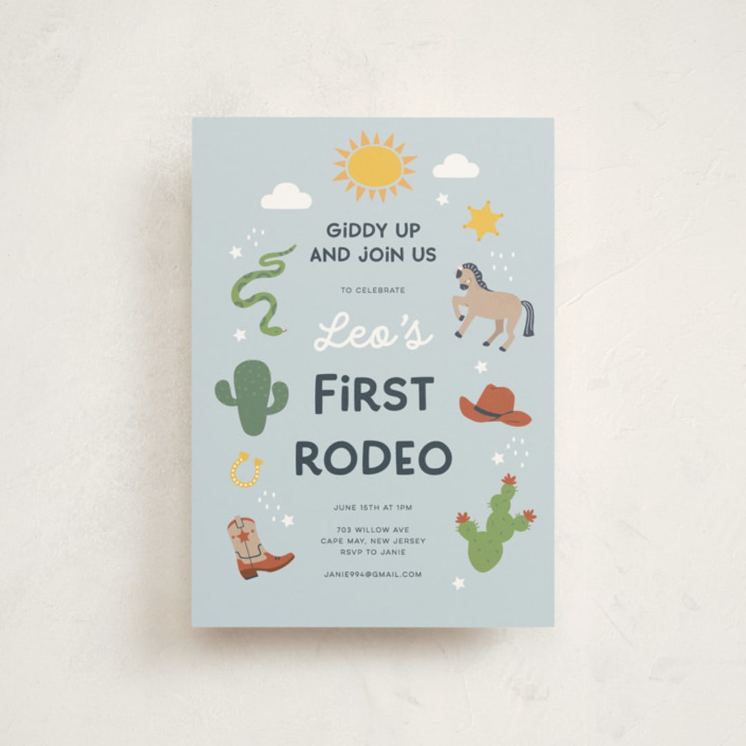 "my friendly rodeo" - Children's Birthday Party Invitations in Sky by peetie design - Front