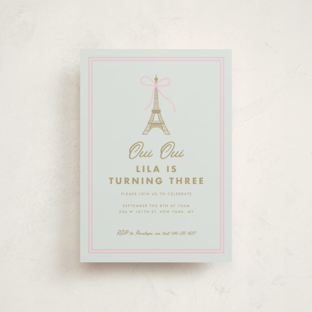 "Ooh La La" - Children's Birthday Party Invitations in Menthe by mo kelley - Front