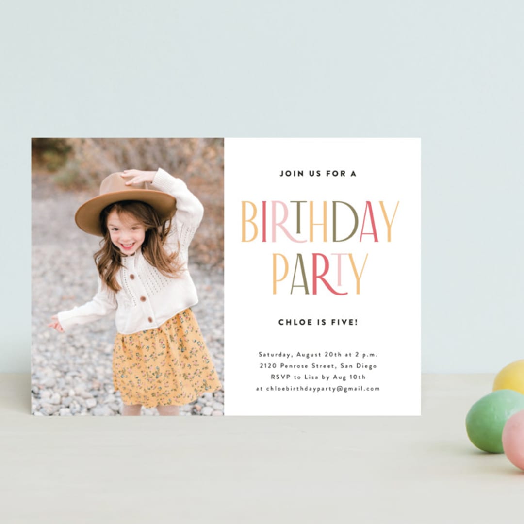"Happy Birthday" - Children's Birthday Party Invitations in candy by Iveta Angelova - Front