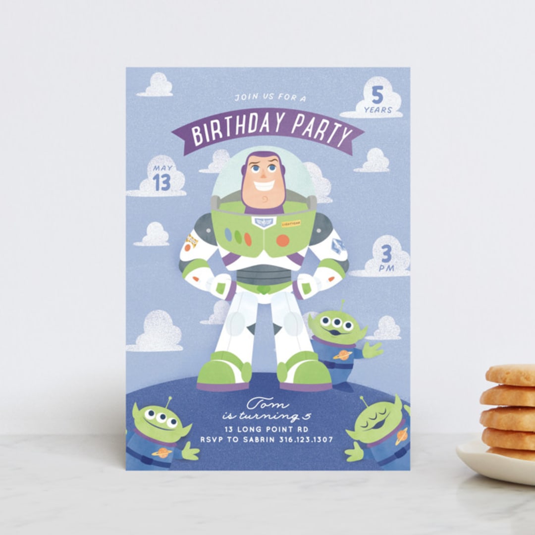 "Disney and Pixar's Lightyear" - Children's Birthday Party Invitations in Bluebell by Sabrin Deirani - Front