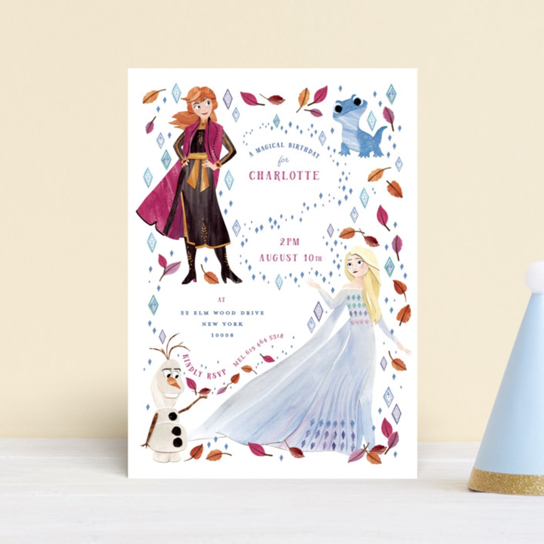 "Disney's Frozen Elements" - Children's Birthday Party Invitations in Frost by Sarah Knight - Front