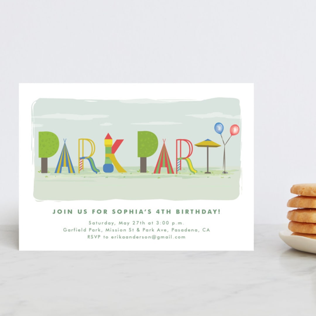 "Park Party" - Children's Birthday Party Invitations in Carnival by Tatiana Nogueiras - Front