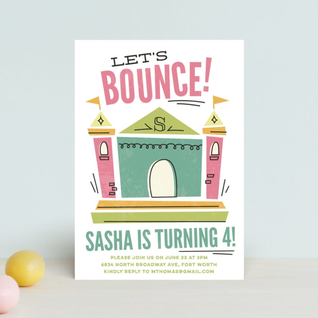 "Let's Bounce" - Children's Birthday Party Invitations in Fairy by Jessie Steury - Front