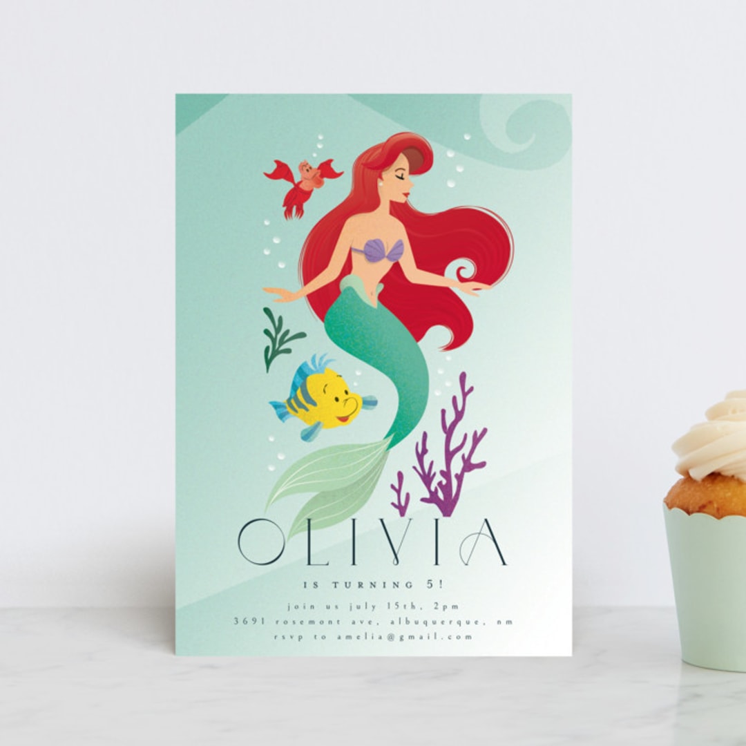 "Disney's Little Mermaid Sea Adventures" - Children's Birthday Party Invitations in Ocean by Ana de Sousa - Front