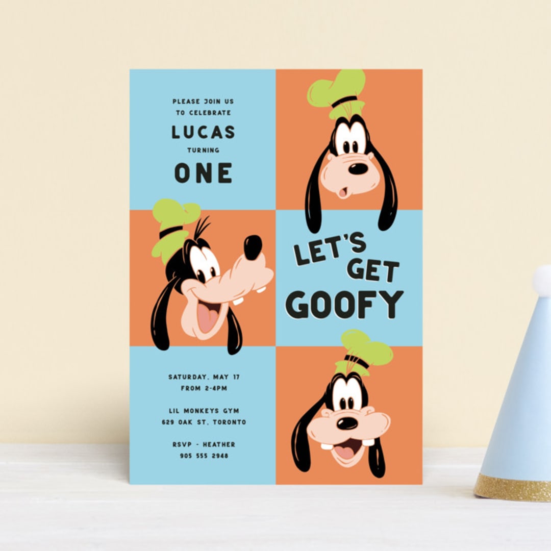"Disney's Goofy Birthday" - Children's Birthday Party Invitations in Gumdrop by Kristen Knechtel - Front