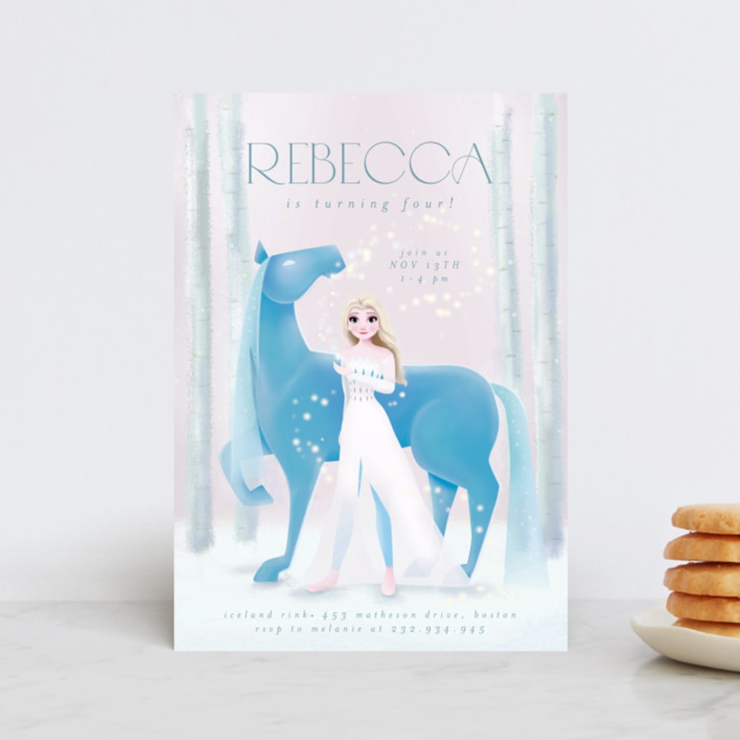 "Disney's Elsa and Nokk Magical Forest" - Children's Birthday Party Invitations in Dawn by Kim Thoa - Front