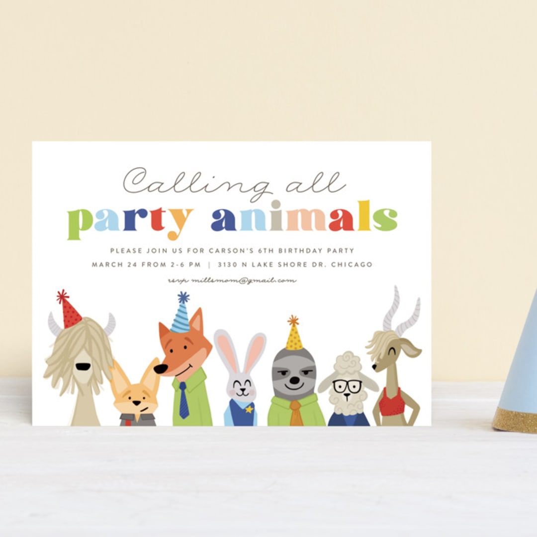 "Disney's Zootopia Friends" - Children's Birthday Party Invitations in Sugar by Jessie Steury - Front