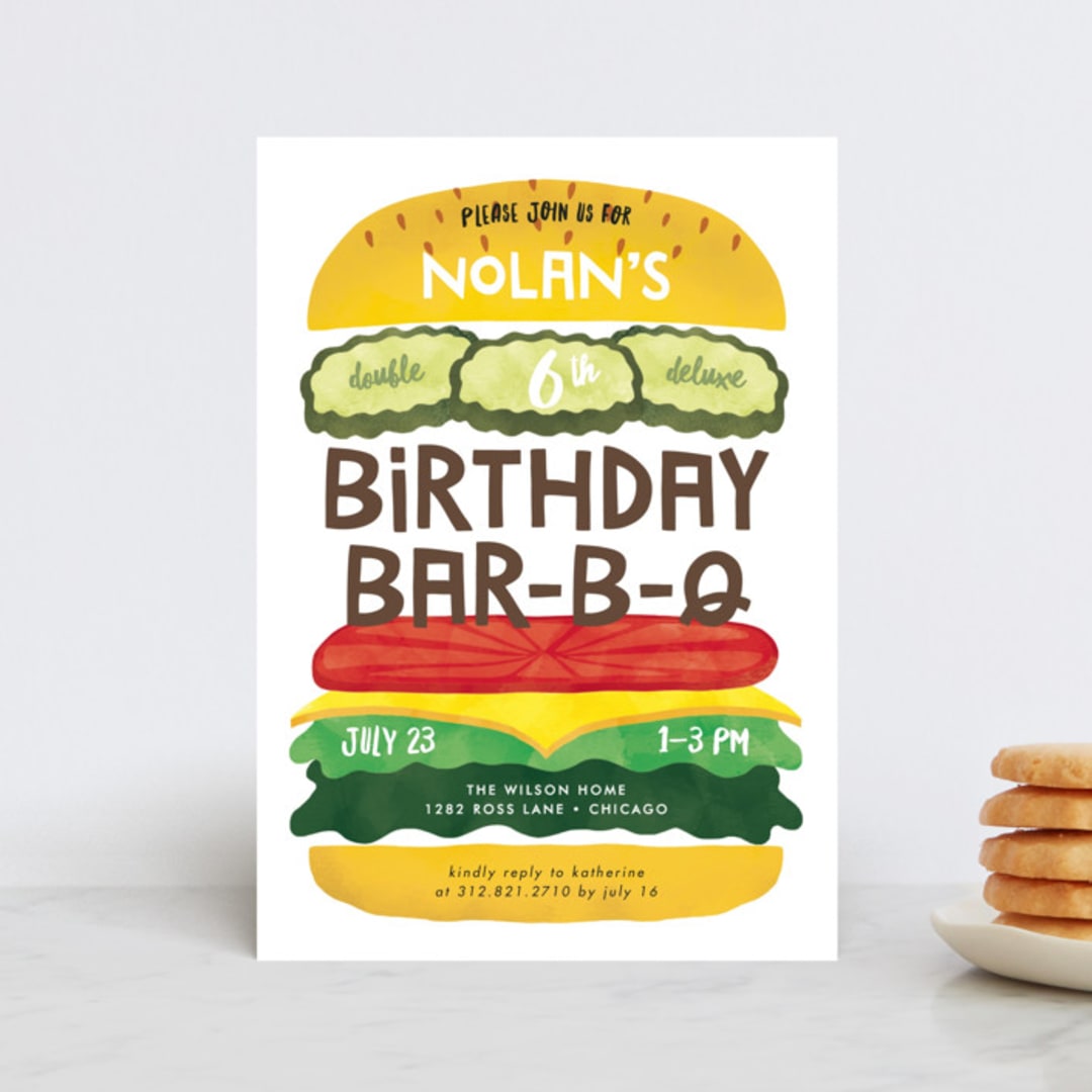 "Birthday Burger" - Children's Birthday Party Invitations in Classic by Lehan Veenker - Front