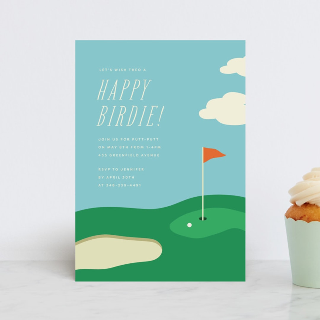 "happy birdie" - Children's Birthday Party Invitations in Emerald by Ellen Schlegelmilch - Front