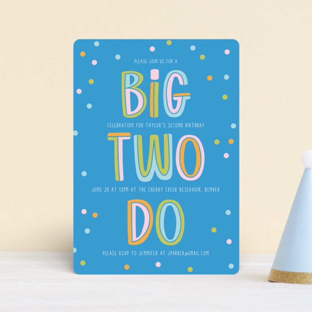 "Two Do" - Children's Birthday Party Invitations in Pool by Jenna Holcomb - Front