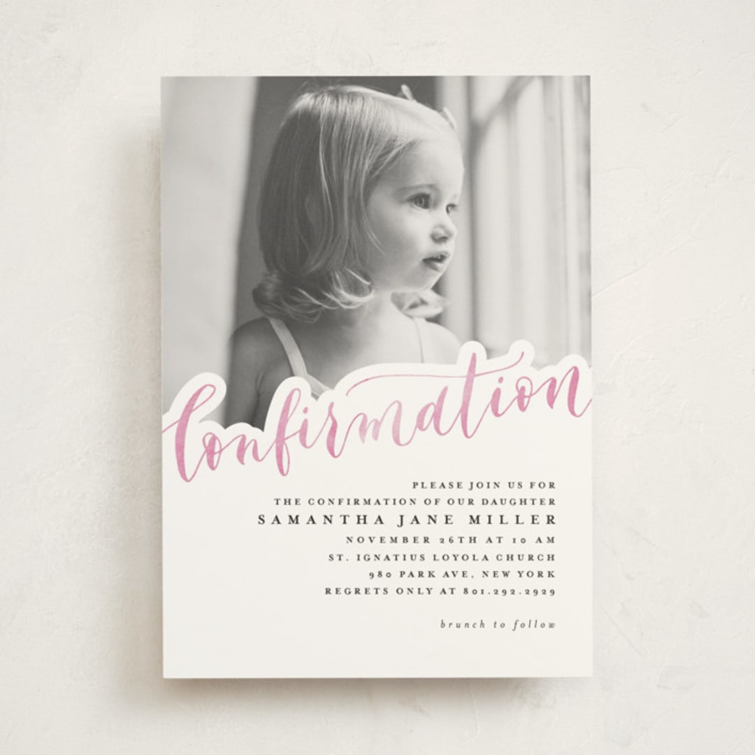 "shining confirmation" - Confirmation Invitations in Poppy by Anastasia Makarova - Front