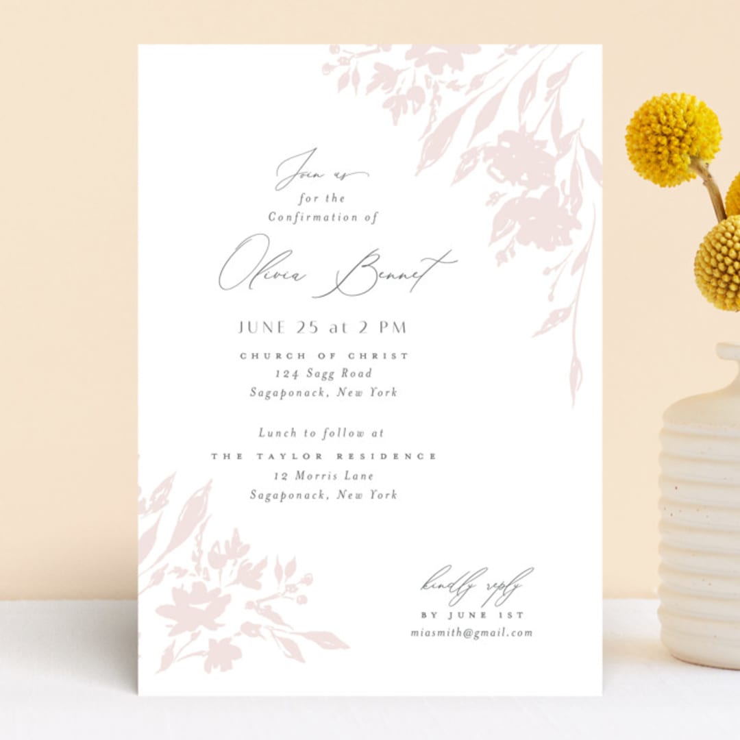 "blushed" - Confirmation Invitations in Peony by Nicoletta Savod - Front
