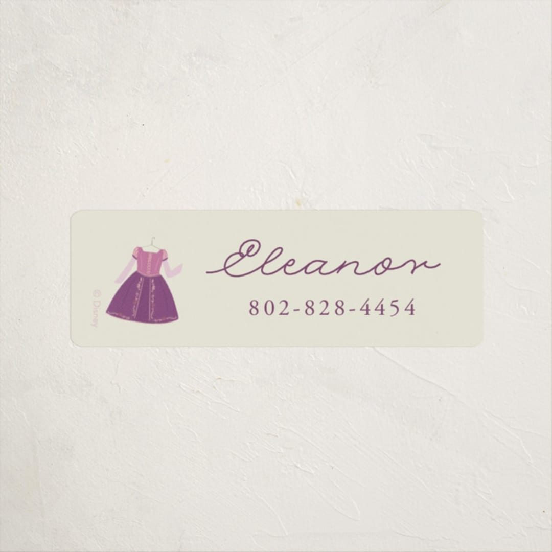 "Princess Party" - Custom Name Labels in Ivory by JeAnna Casper - Front