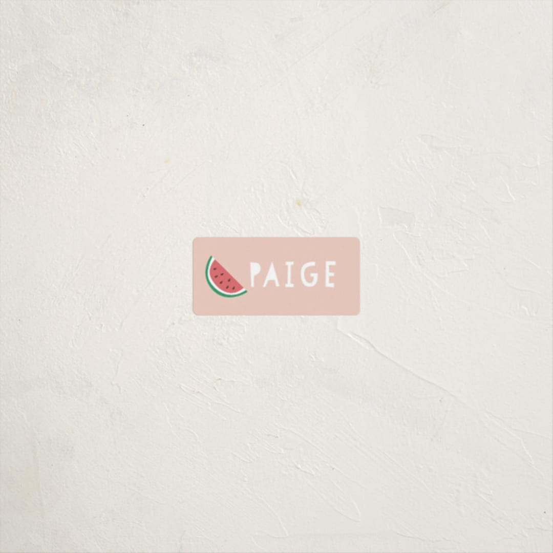 "Watermelon" - Custom Name Labels in Cherry Blossom by peetie design - Front
