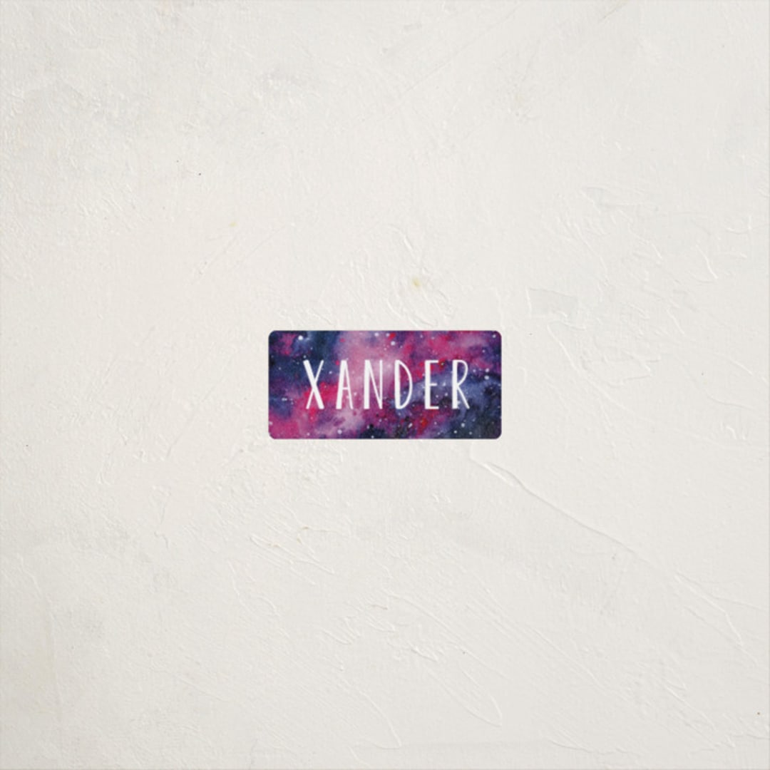 "Stellar" - Custom Name Labels in Magenta by Angela Garrick - Front