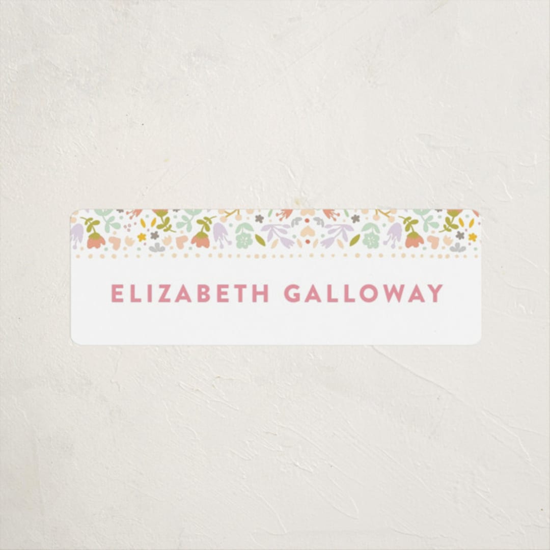 "Pretty Floral Frame" - Custom Name Labels in Cherry Blossom by Phrosné Barwood - Front