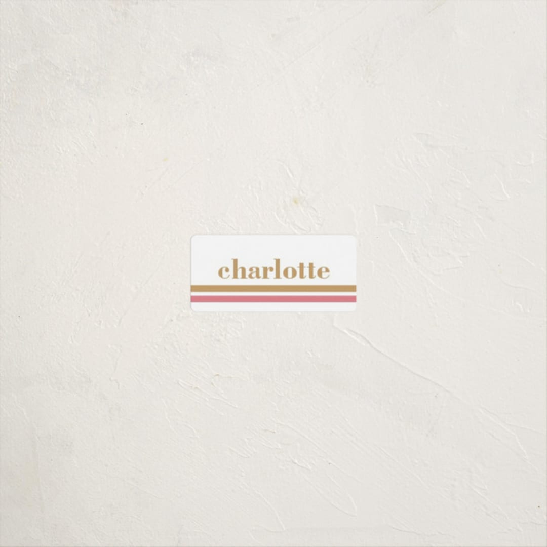 "Graphic two-tone name" - Custom Name Labels in Faux Gold by Ester Bernaldo de Quiros - Front