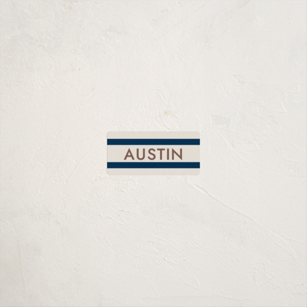 "Montauk" - Custom Name Labels in Navy by Megan Davis - Front