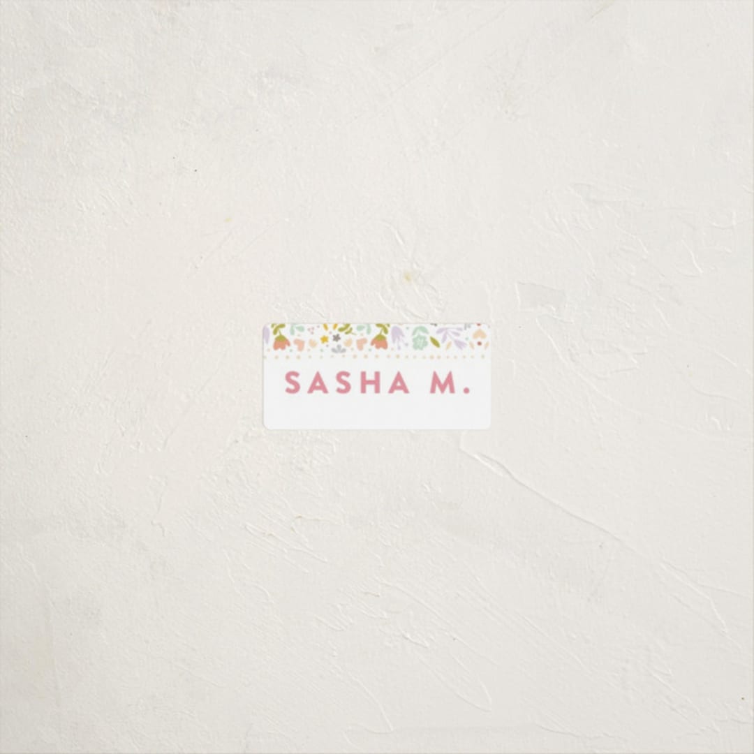 "Pretty Floral Frame" - Custom Name Labels in Cherry Blossom by Phrosné Barwood - Front