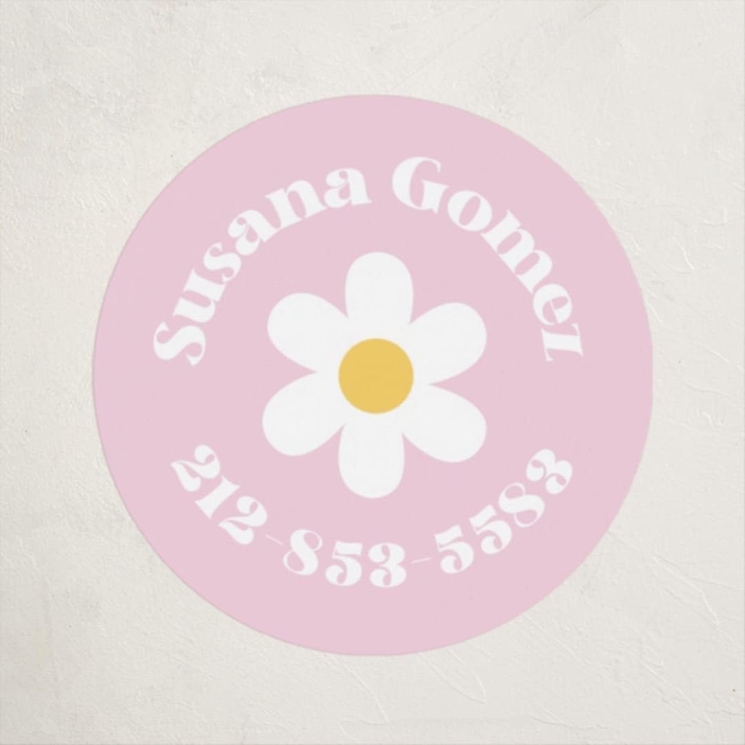 "Daisys" - Custom Name Labels in Daisy by Little Print Design - Front