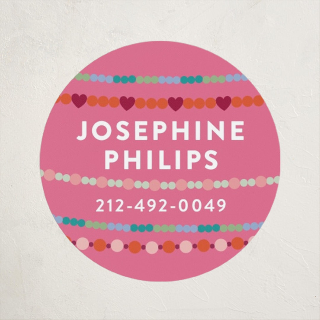 "Friendship Era" - Custom Name Labels in Peony by Pixel and Hank - Front