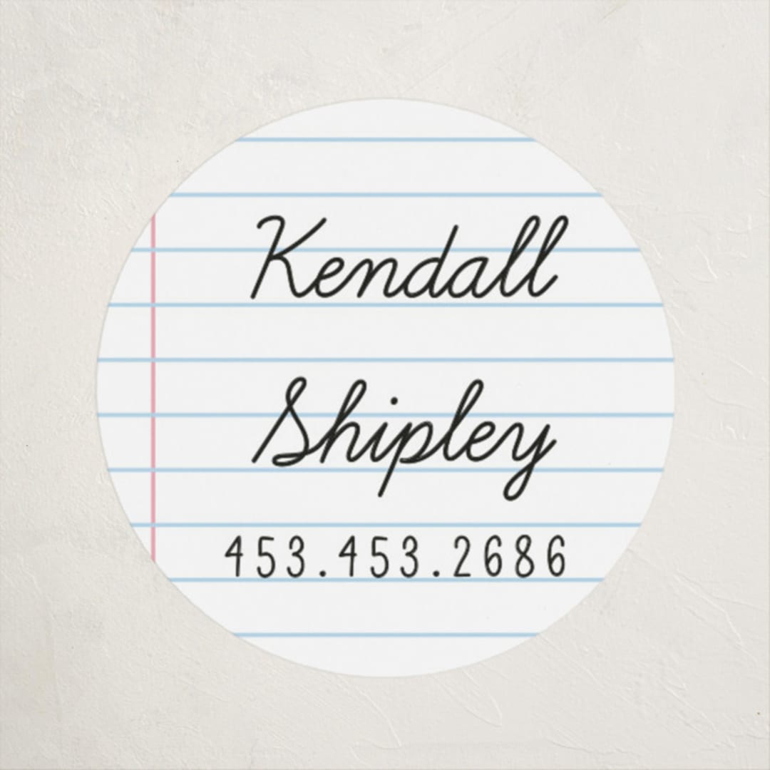 "Joined Up Writing" - Custom Name Labels in Cloud by Shiny Penny Studio - Front