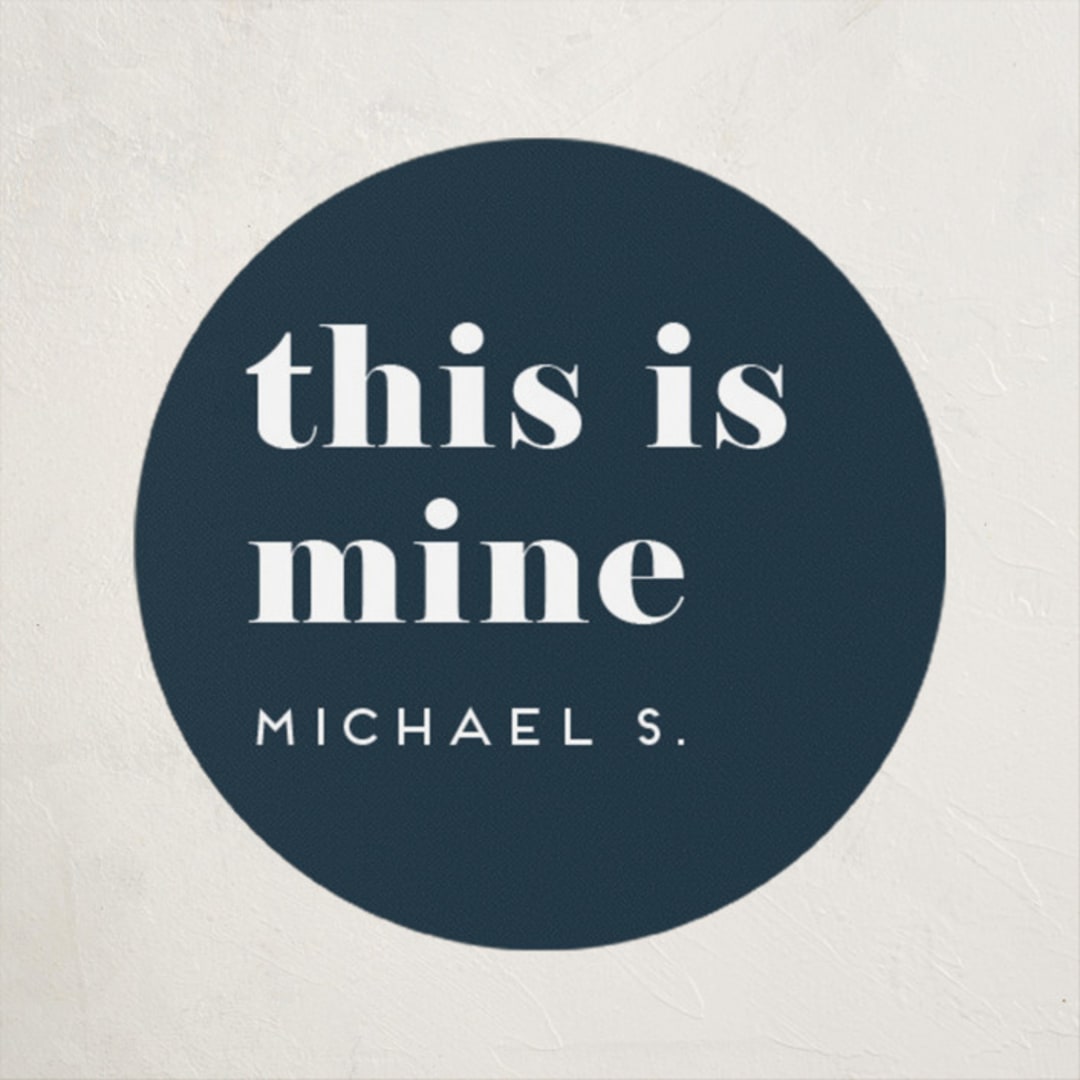 "We Do This Every Year" - Custom Name Labels in Navy by Amy Payne - Front