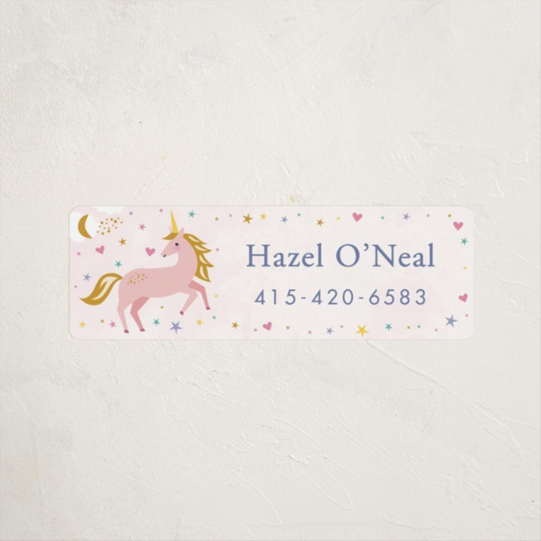 "magical unicorns" - Custom Name Labels in Cotton Candy by Karidy Walker - Front