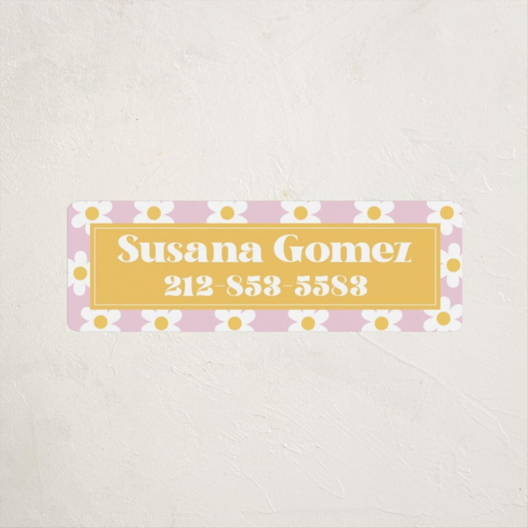"Daisys" - Custom Name Labels in Daisy by Little Print Design - Front
