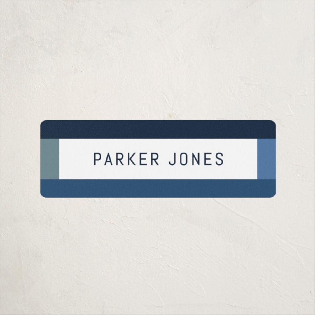 "Wide Frame" - Custom Name Labels in Ocean by Kelly Watkins - Front