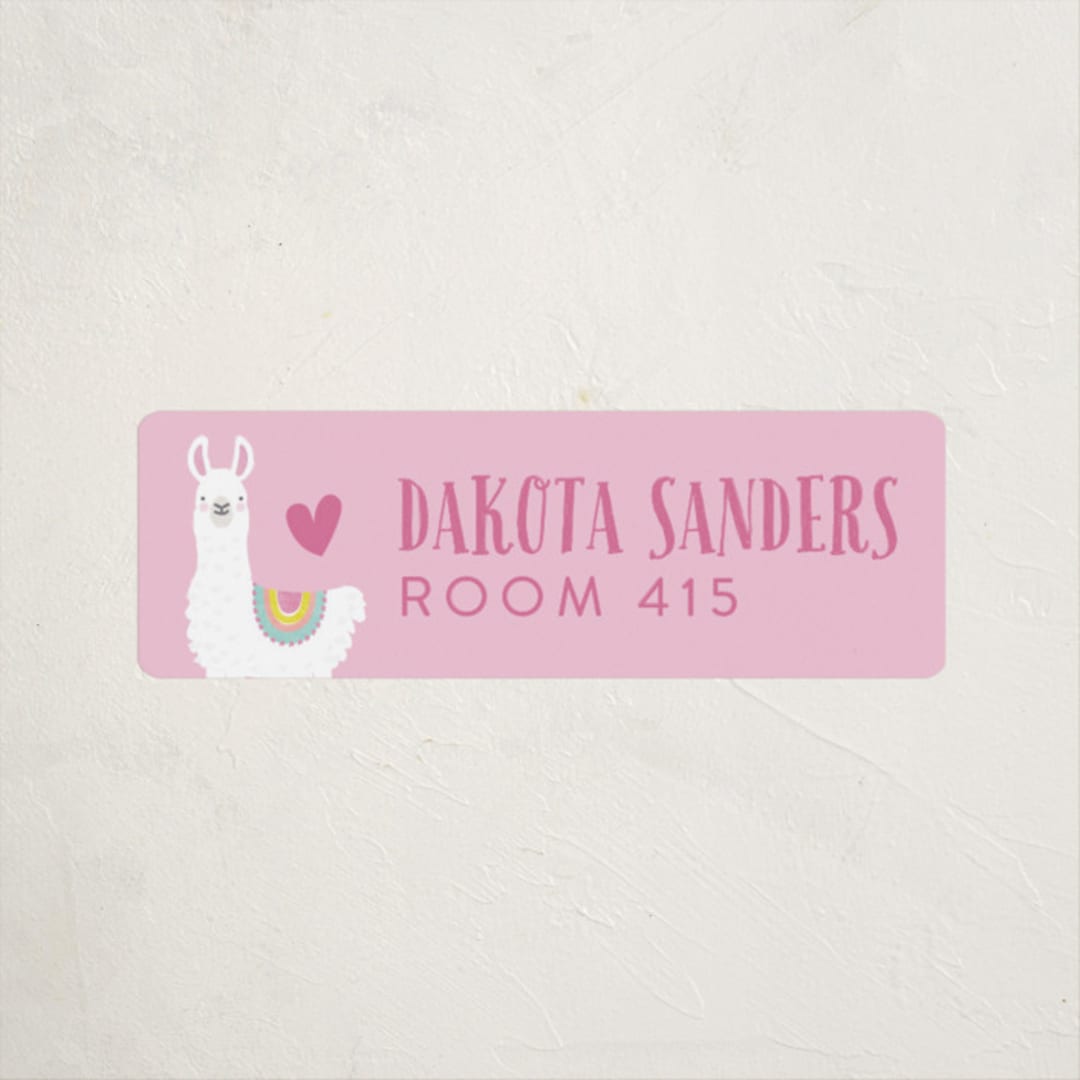 "Llama Fun" - Custom Name Labels in Candy by Karidy Walker - Front