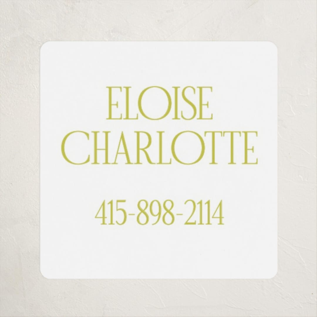 "elegant serif" - Custom Name Labels in Lime by Ellen Schlegelmilch - Front