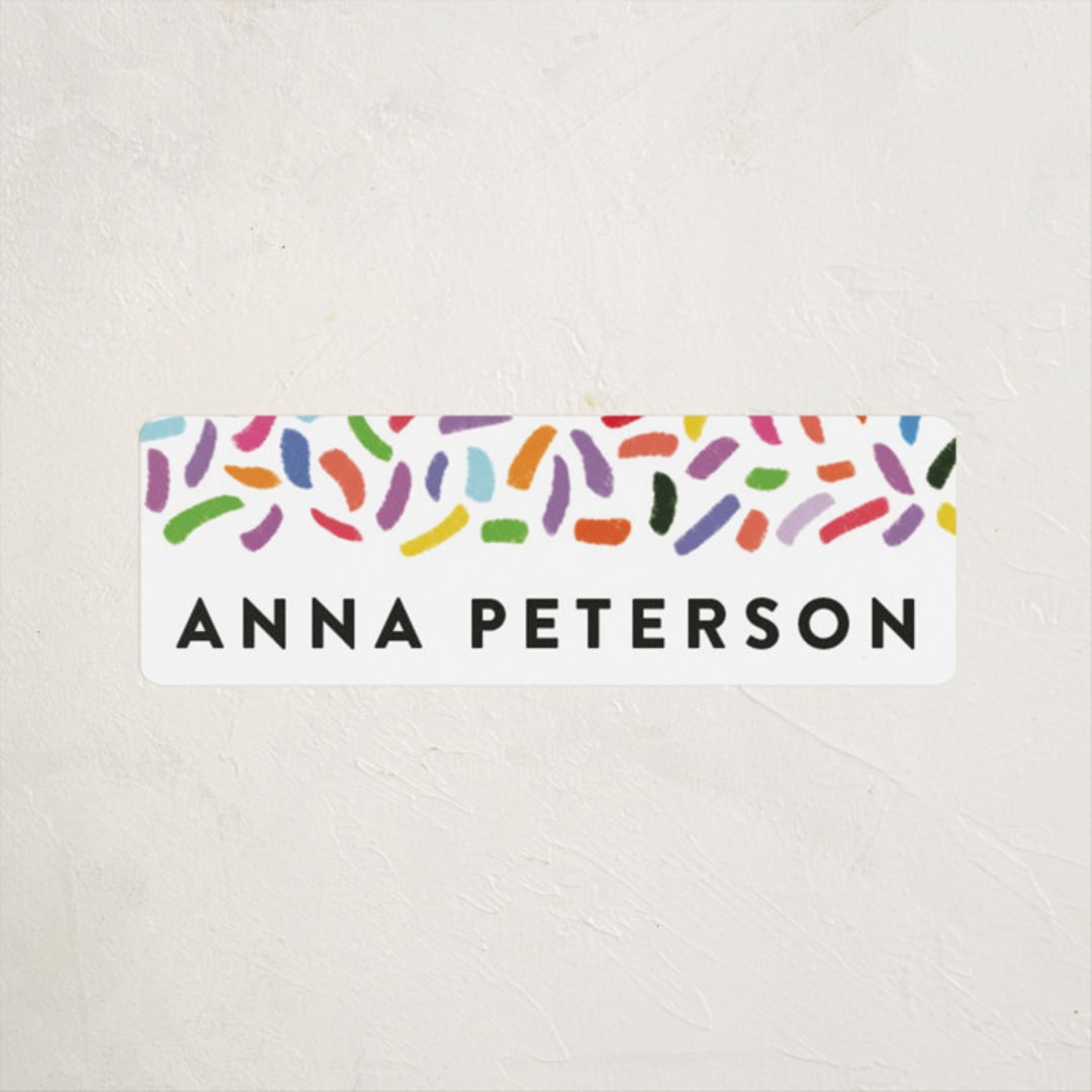 "Confetti Sprinkle" - Custom Name Labels in Gumdrops by Up Up Creative - Front