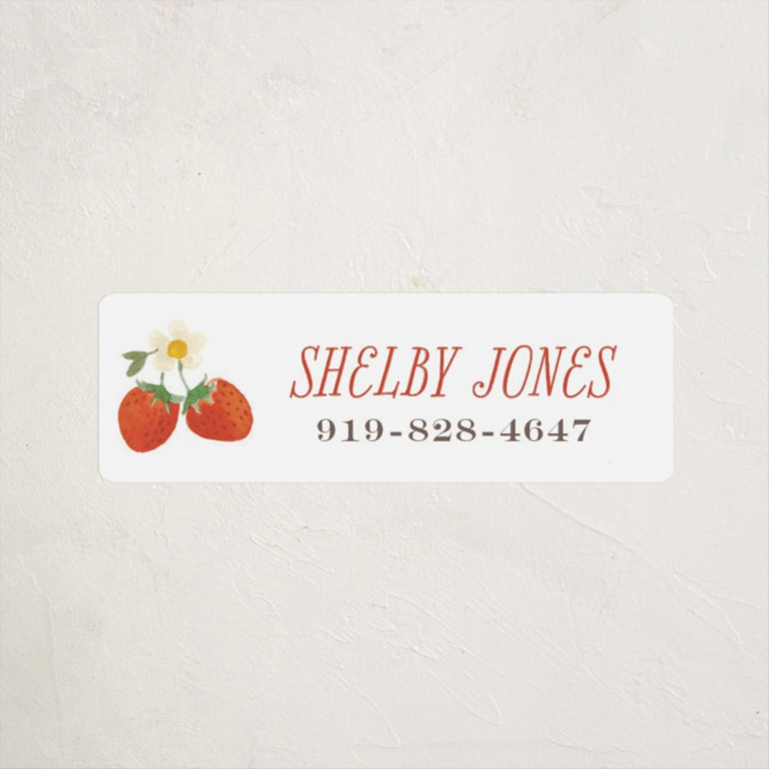 "So Berry Sweet" - Custom Name Labels in Strawberry by Itsy Belle Studio - Front