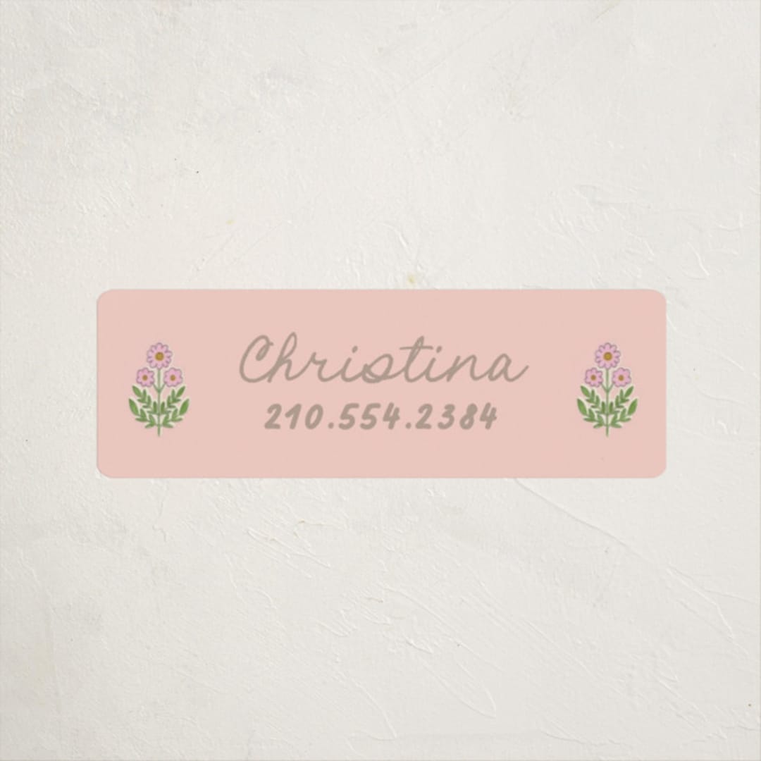 "Botanical maximalism" - Custom Name Labels in Poppy by Creo Study - Front