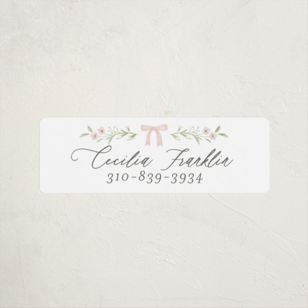 "Dainty Garden" - Custom Name Labels in Blush by Paper Raven Co. - Front
