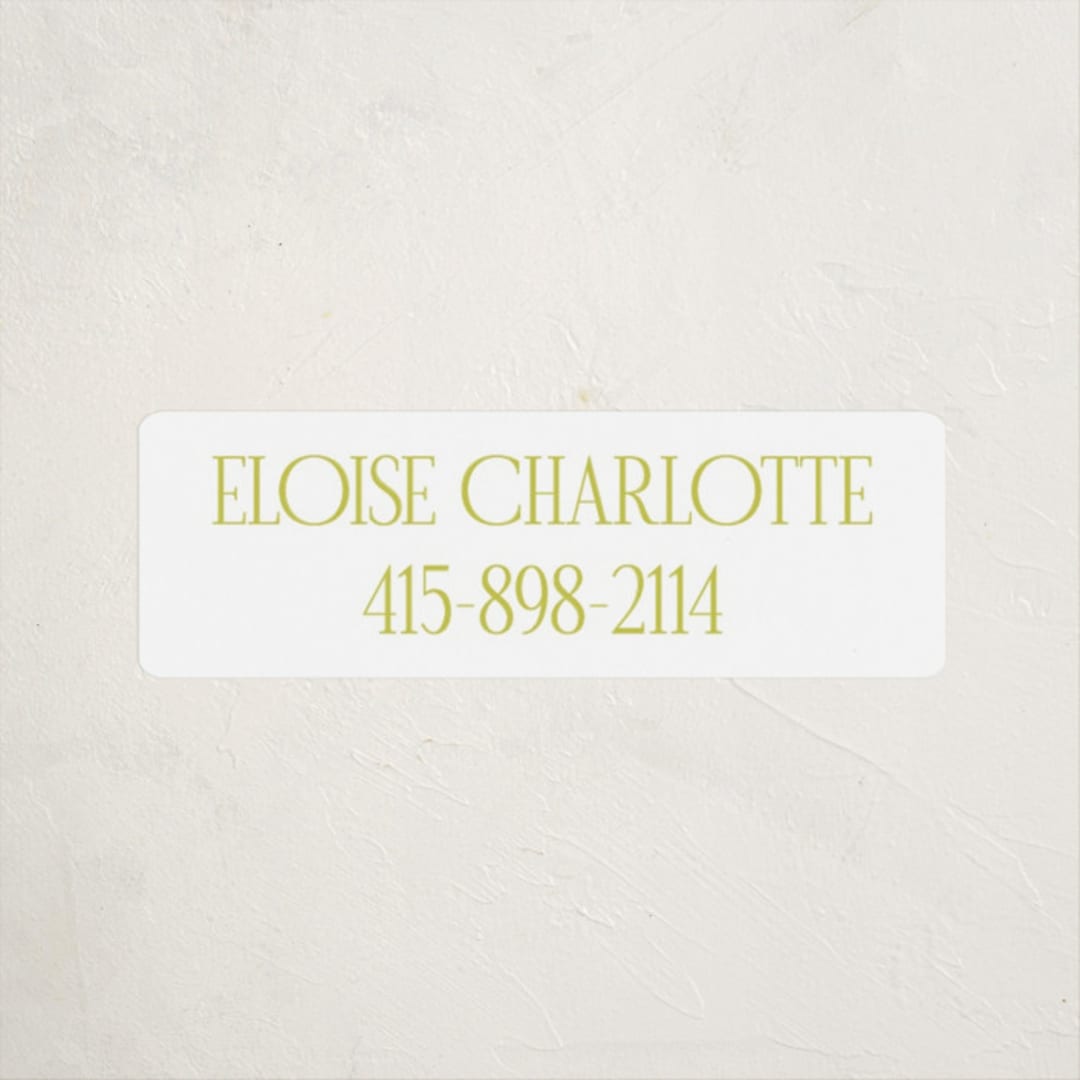 "elegant serif" - Custom Name Labels in Lime by Ellen Schlegelmilch - Front