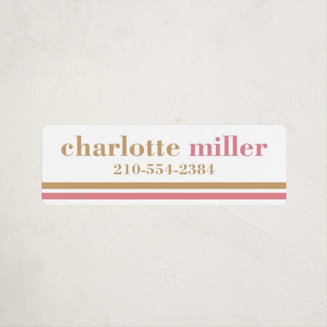 "Graphic two-tone name" - Custom Name Labels in Faux Gold by Ester Bernaldo de Quiros - Front
